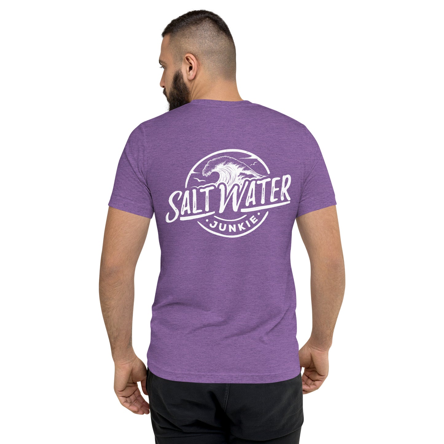 Salt Water Junkie Wave (chest & back) - Tri Blend Unisex T-Shirt