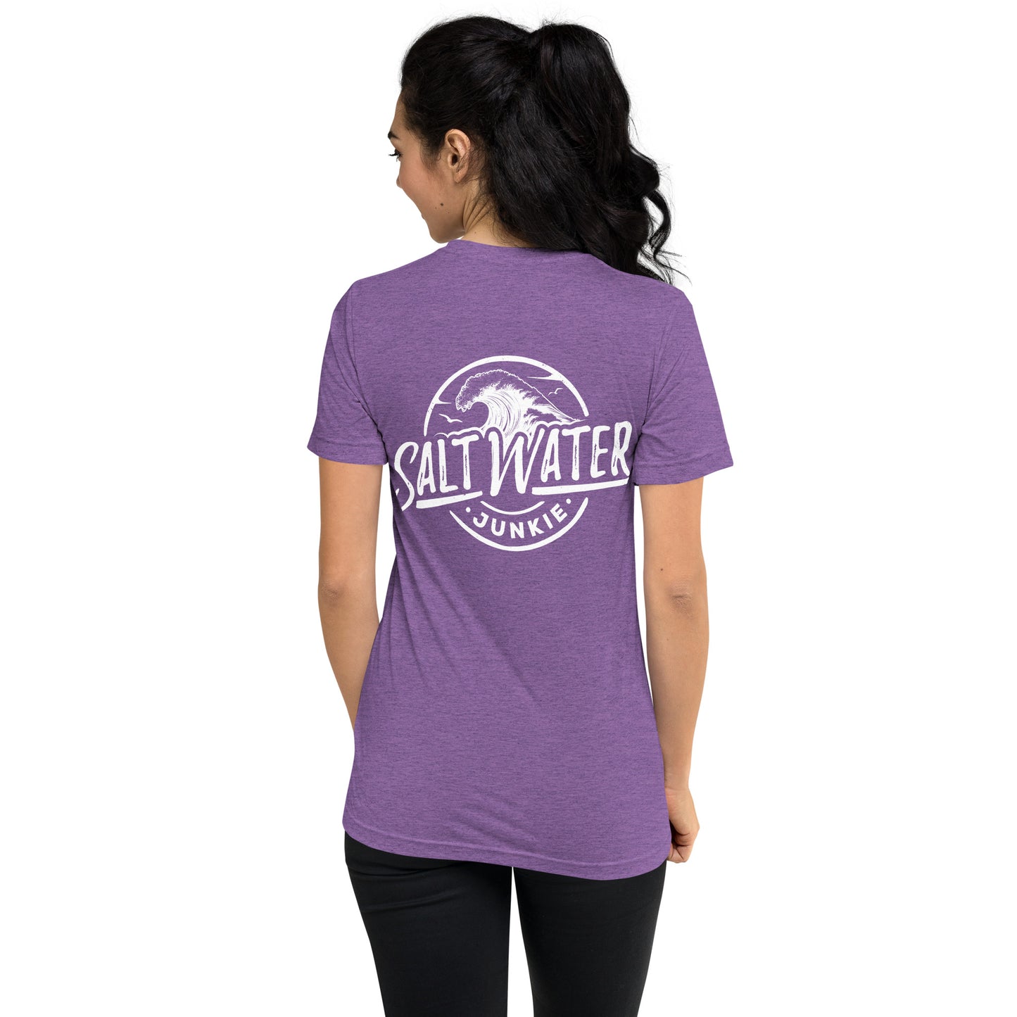 Salt Water Junkie Wave (chest & back) - Tri Blend Unisex T-Shirt