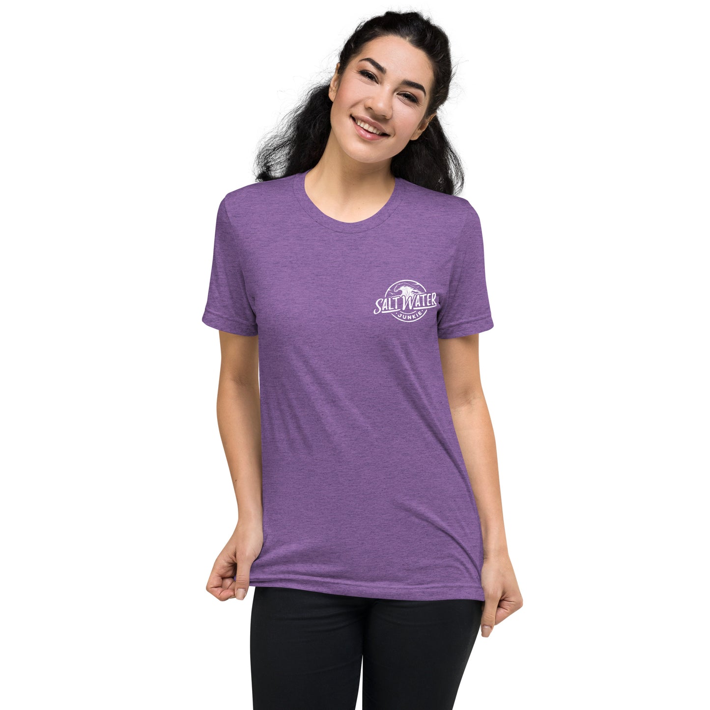 Salt Water Junkie Wave (chest & back) - Tri Blend Unisex T-Shirt