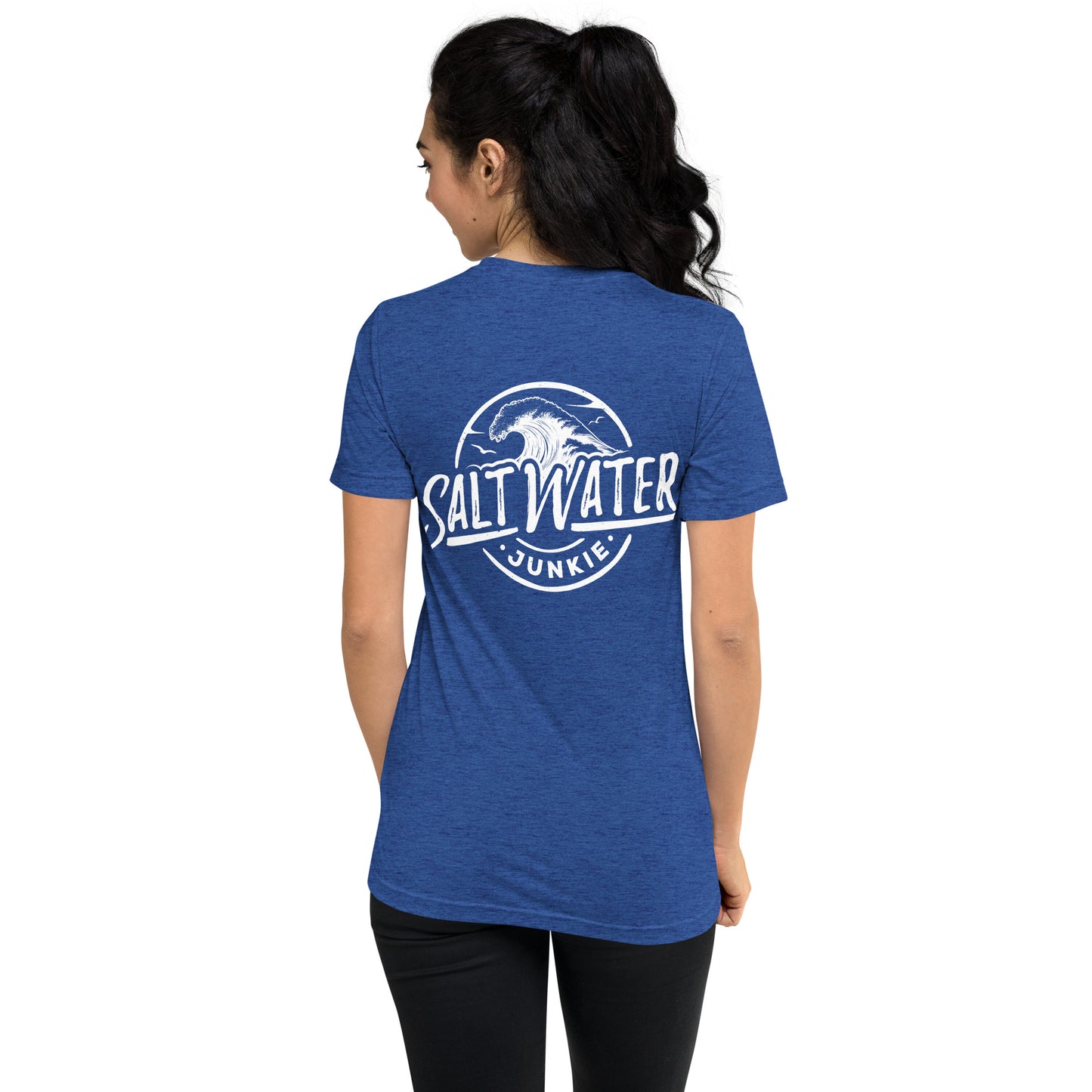 Salt Water Junkie Wave (chest & back) - Tri Blend Unisex T-Shirt