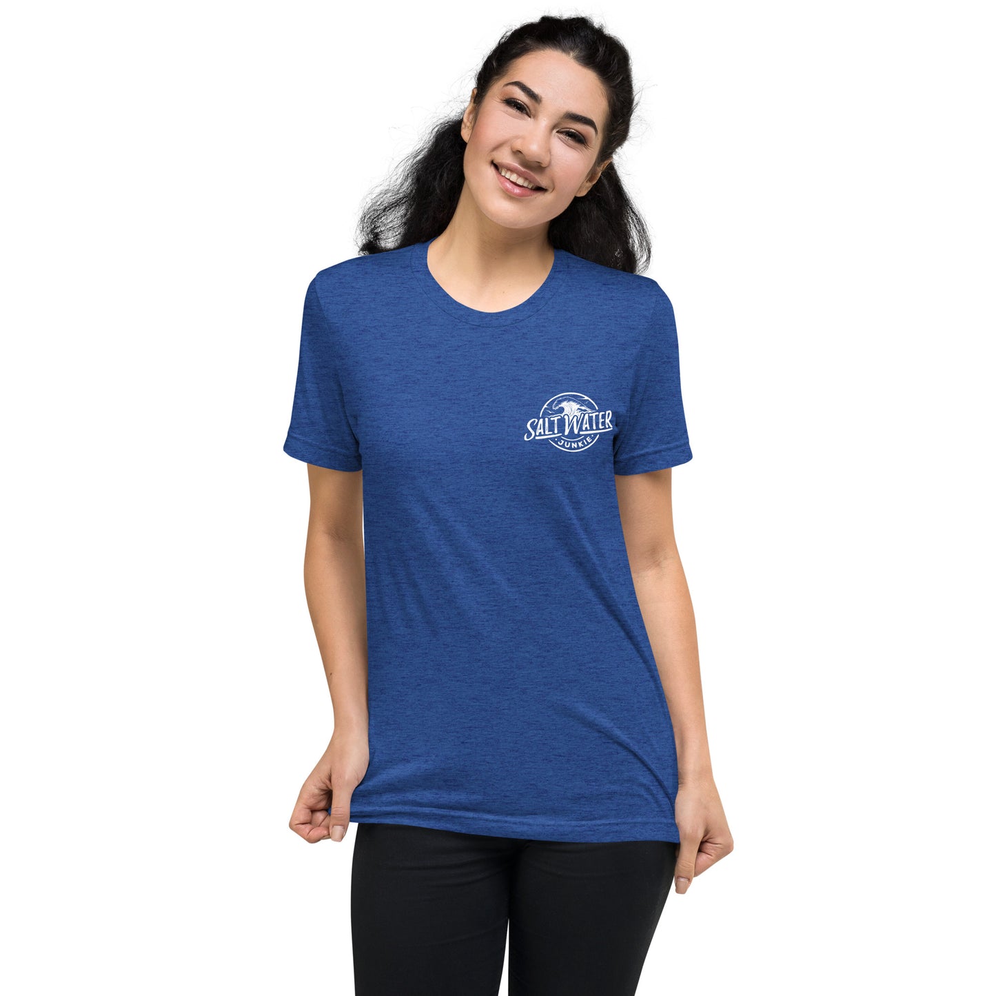 Salt Water Junkie Wave (chest & back) - Tri Blend Unisex T-Shirt