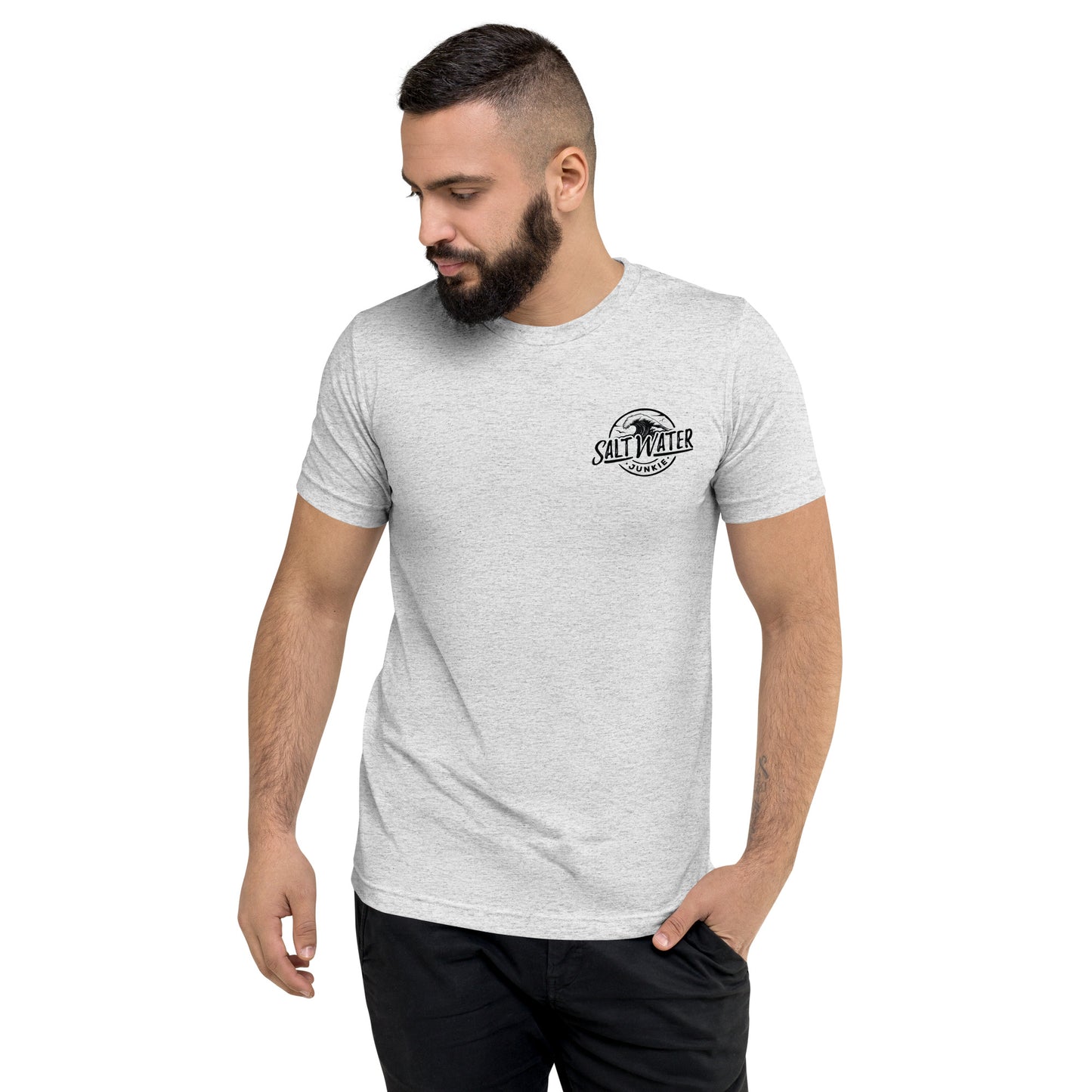 Salt Water Junkie Wave (chest & back) - Tri Blend Unisex T-Shirt