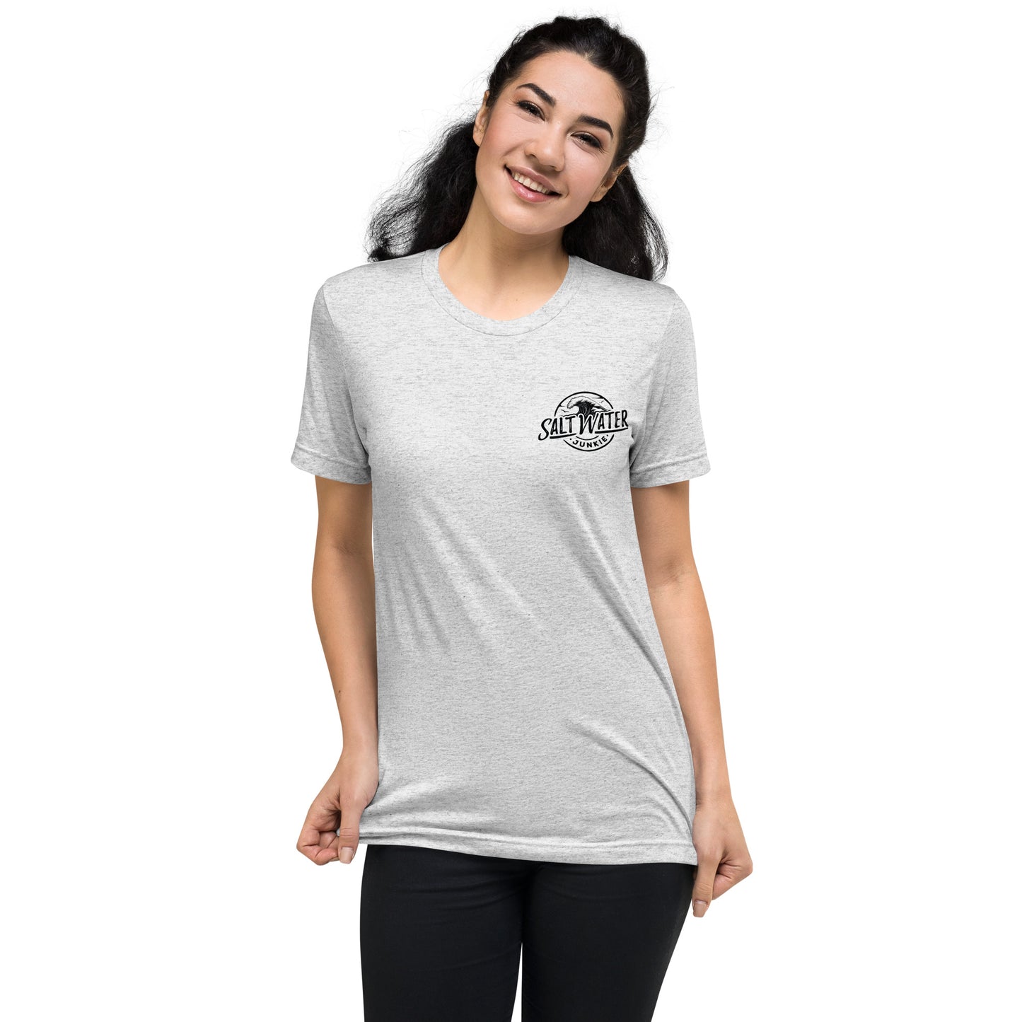 Salt Water Junkie Wave (chest & back) - Tri Blend Unisex T-Shirt