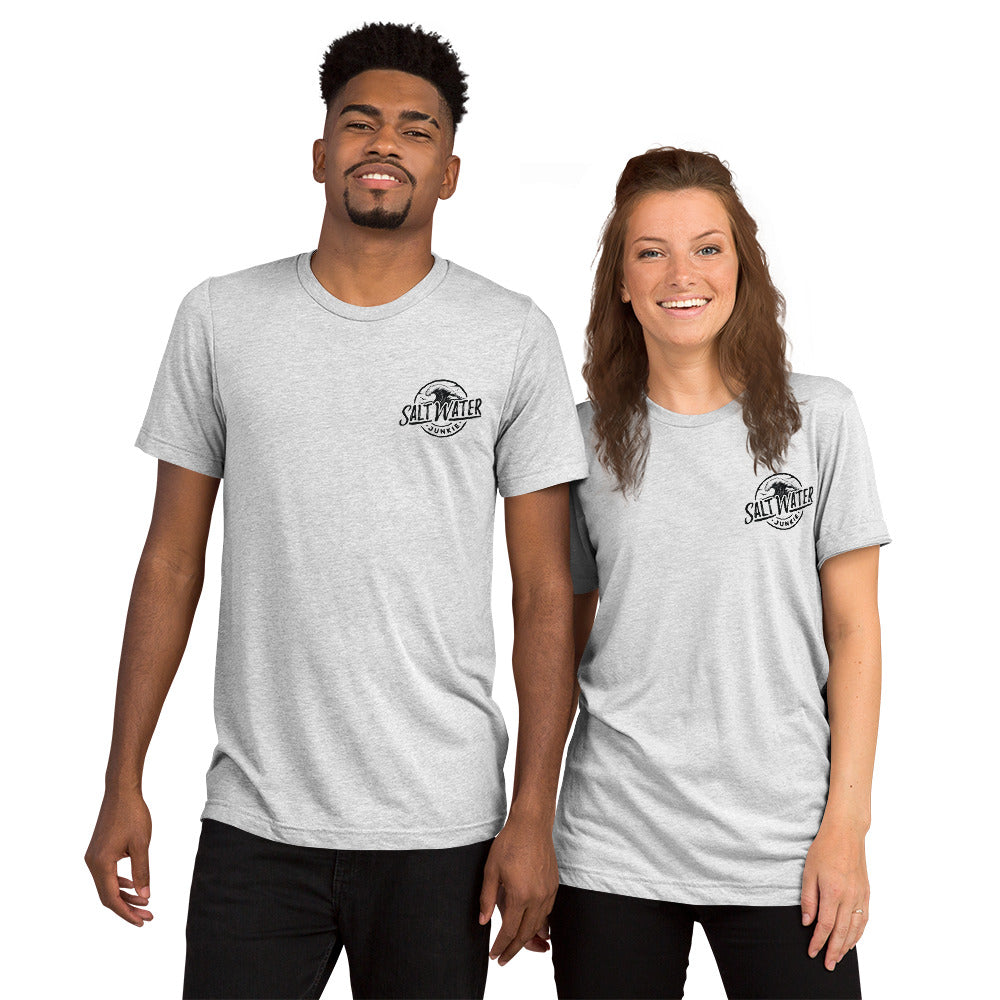 Salt Water Junkie Wave (chest & back) - Tri Blend Unisex T-Shirt