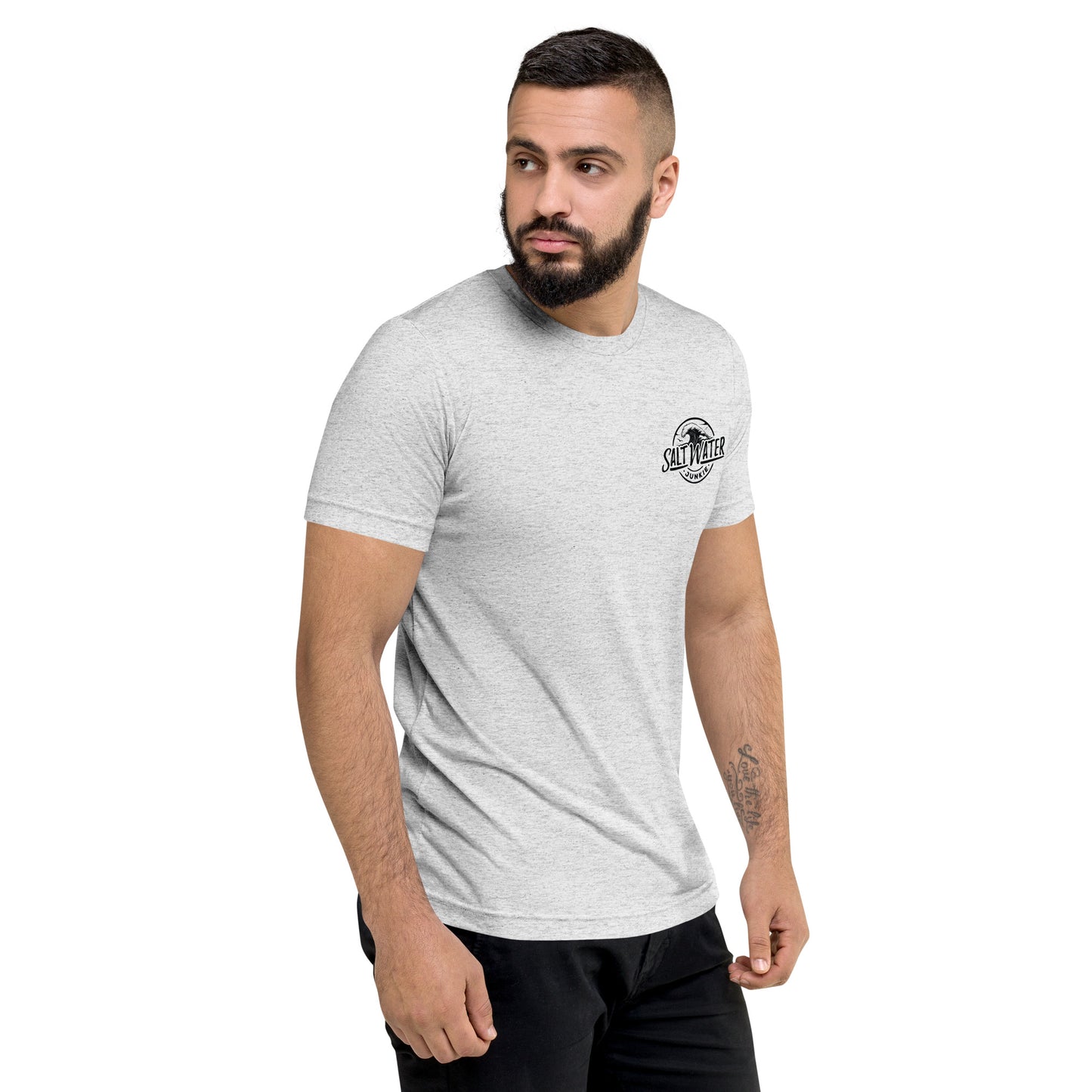 Salt Water Junkie Wave (chest & back) - Tri Blend Unisex T-Shirt