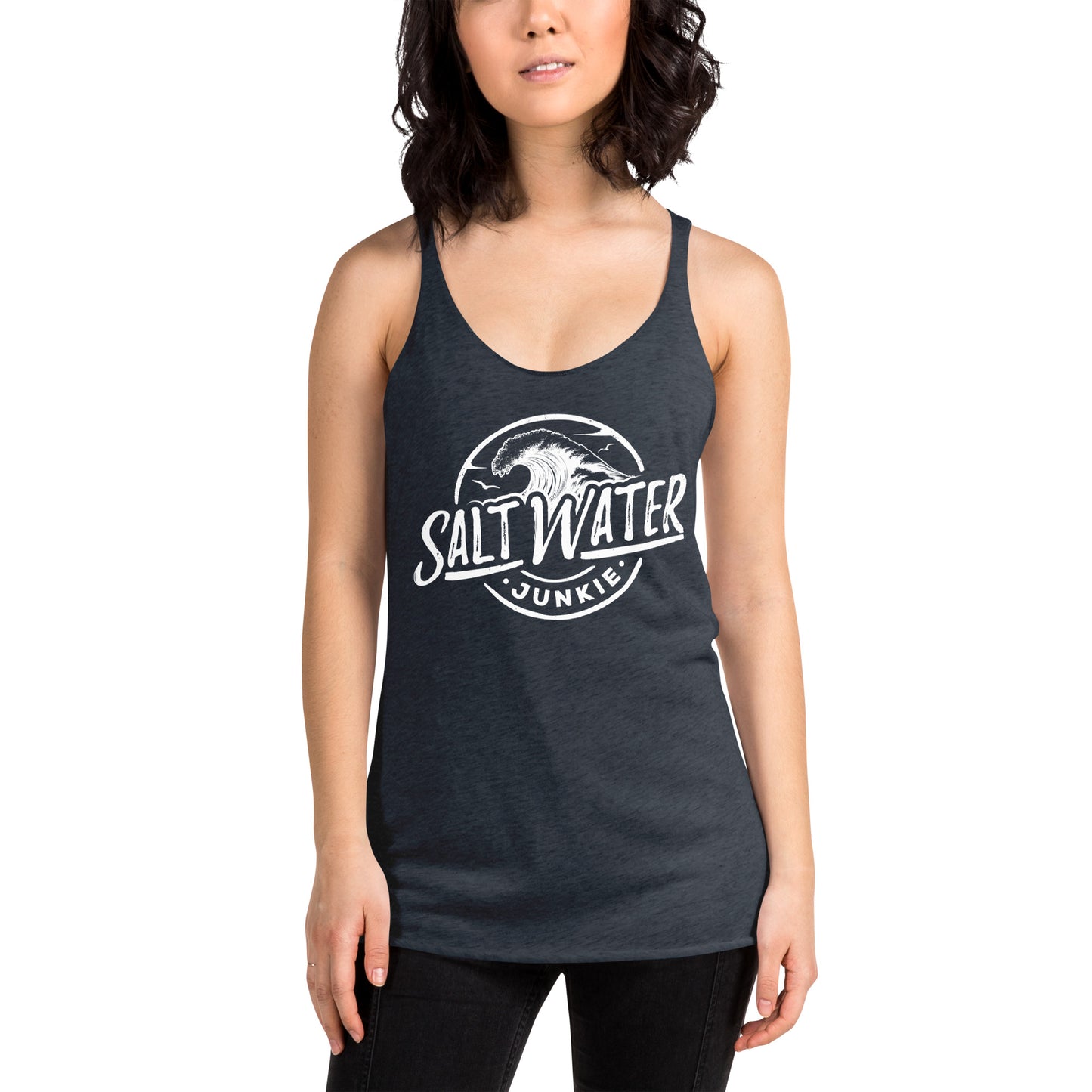 SWJ Wave Logo front -  Lass's Racerback Tank Top