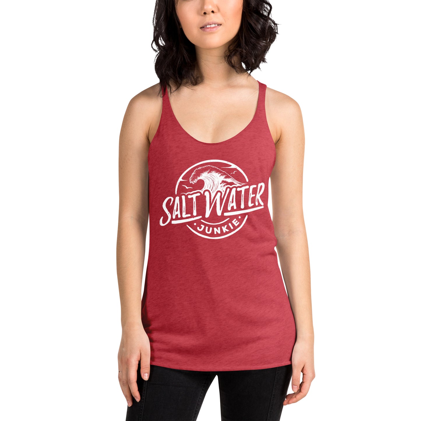 SWJ Wave Logo front -  Lass's Racerback Tank Top